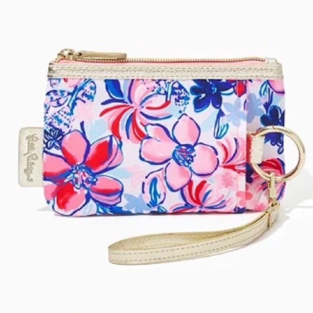 Lilly Pulitzer Printed Zip Top Wallet Resort White Party Like A Lobstar NIP